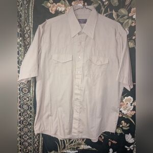 Tan Short Sleeve Button-Up Shirt